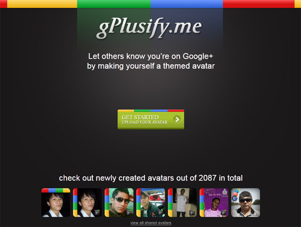 gplusify，免费在线制作Google+风格头像