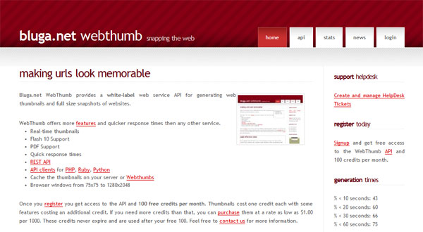 在线截图云应用：WebThumb