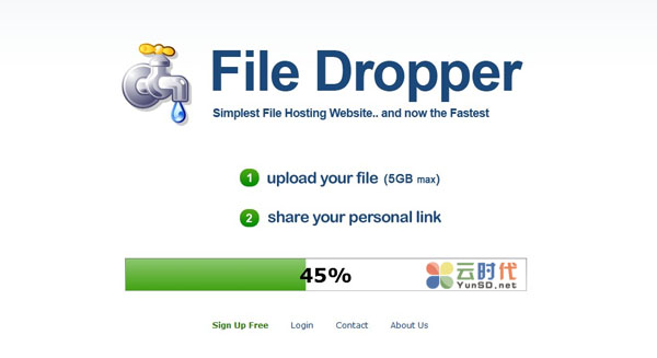 Filedropper免费无限云存储网盘,单文件最大5GB上传