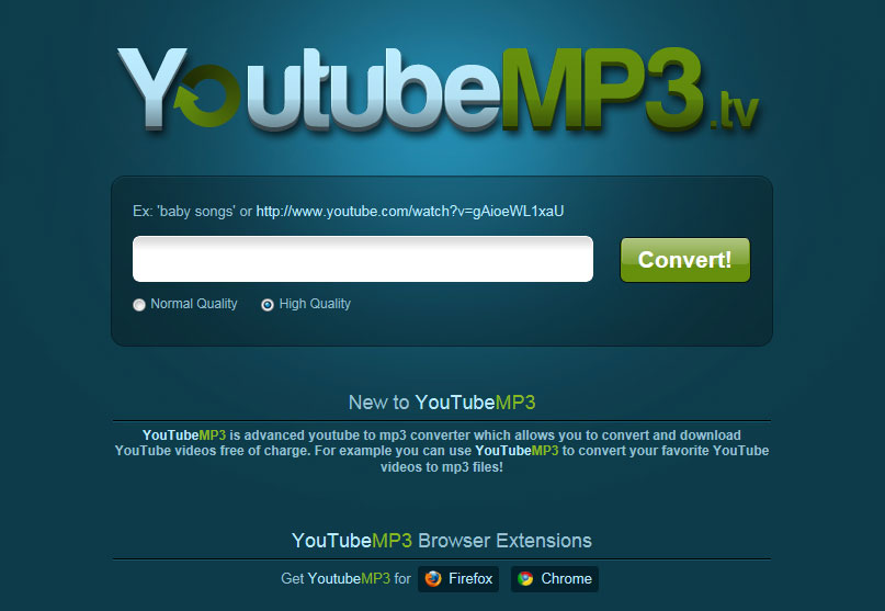 YoutubeMP3：在线将Youtube视频转换成MP3